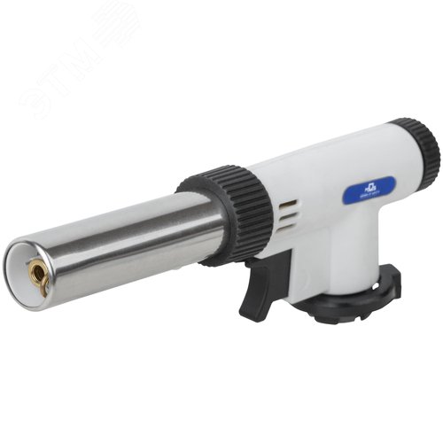 Горелка газовая на цанговый баллон, пласт.корпус, с пьезоподжигом, вращение 360°, регулир.формы пламени, сопло 22 мм - фото 2