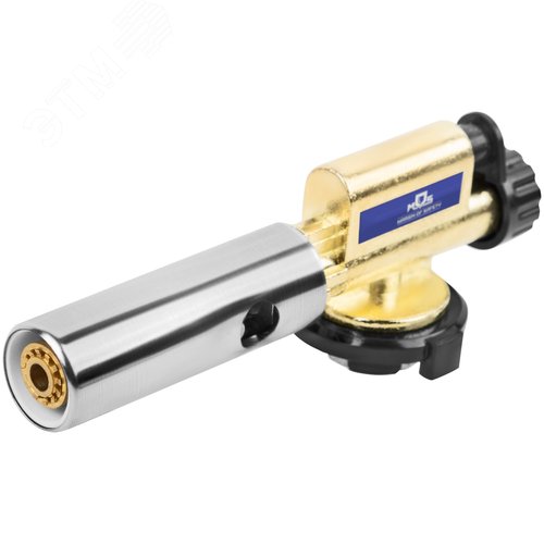 Горелка газовая на цанговый баллон, мет.корпус, с пьезоподжигом, керамич.изолятор, сопло 22 мм - фото 2