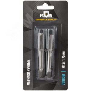 Метчики ручные, комплект 2 шт М12x1.75 мм - фото 3