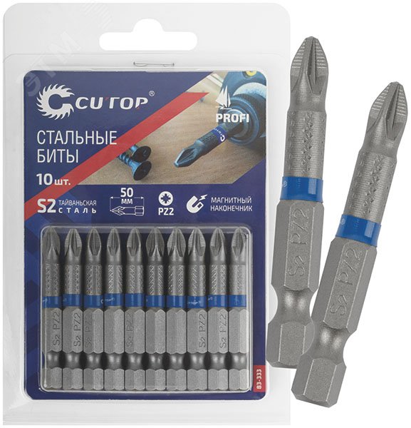 Изображение товара Биты стальные, 10 шт., Profi, TORX T25, 50 мм (упак)
