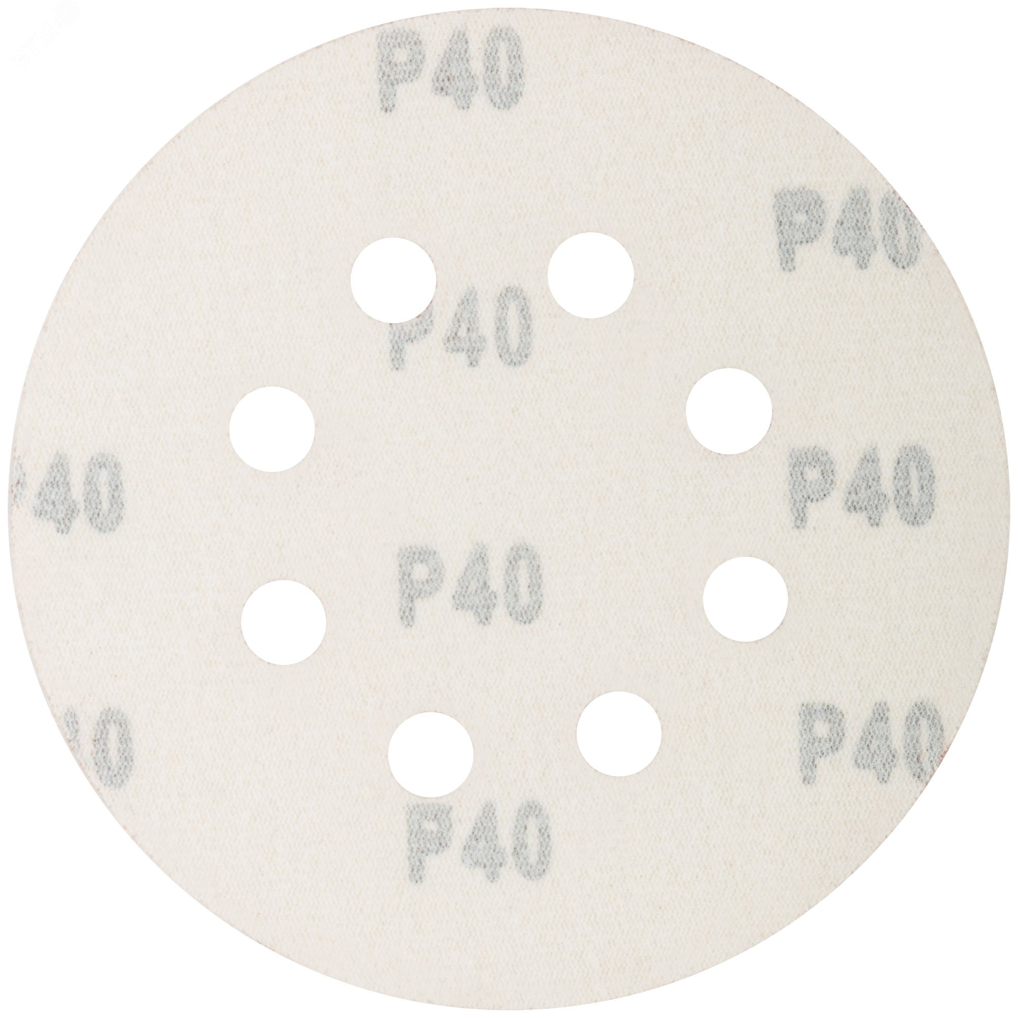 Круги абразивные шлифовальные перфорированные на ворсовой основе под ''липучку'' (Р40, 125 мм, 5шт), Profi 85-617 CUTOP - превью 2