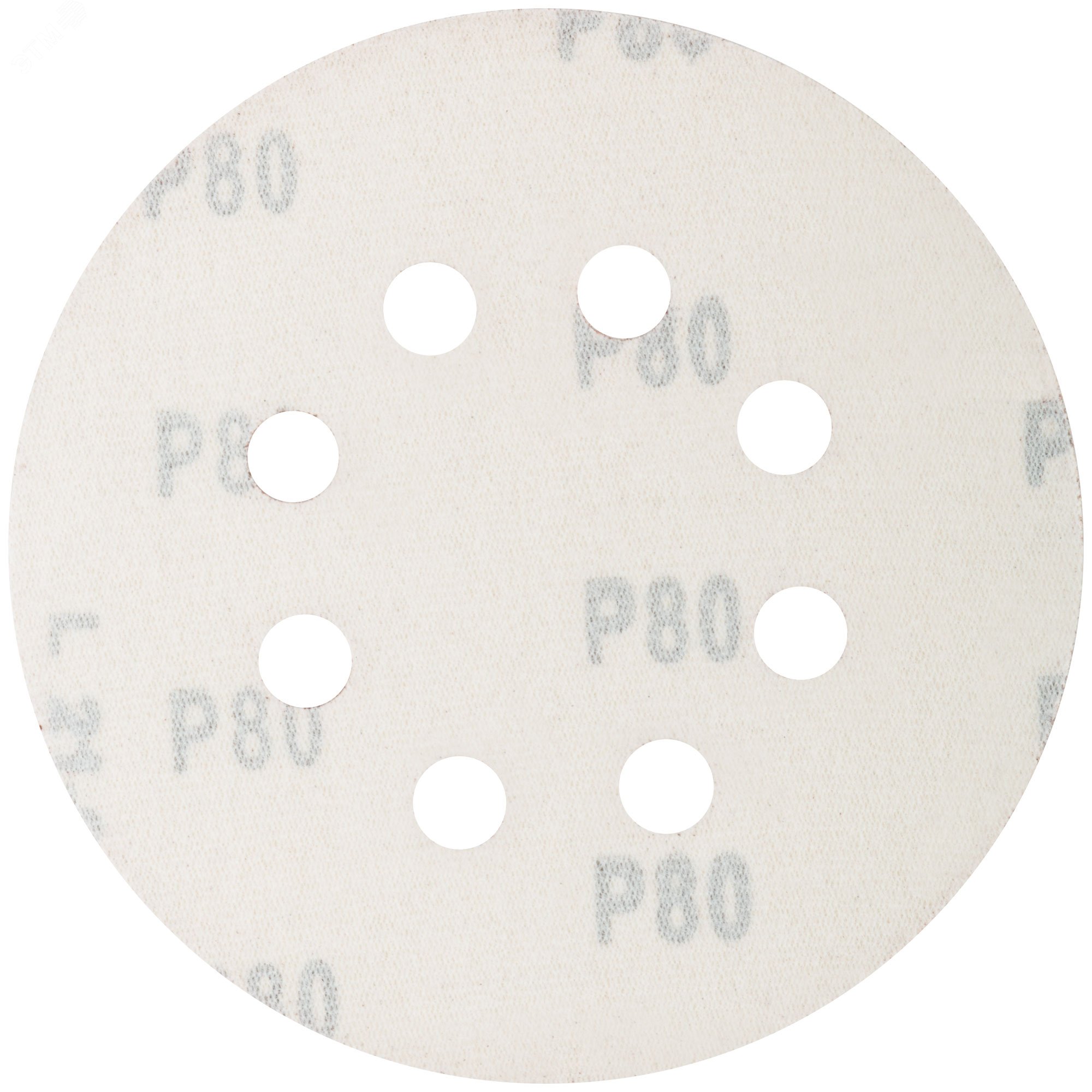 Круги абразивные шлифовальные перфорированные на ворсовой основе под ''липучку'' (Р80, 125 мм, 5шт), Profi 85-619 CUTOP - превью 2