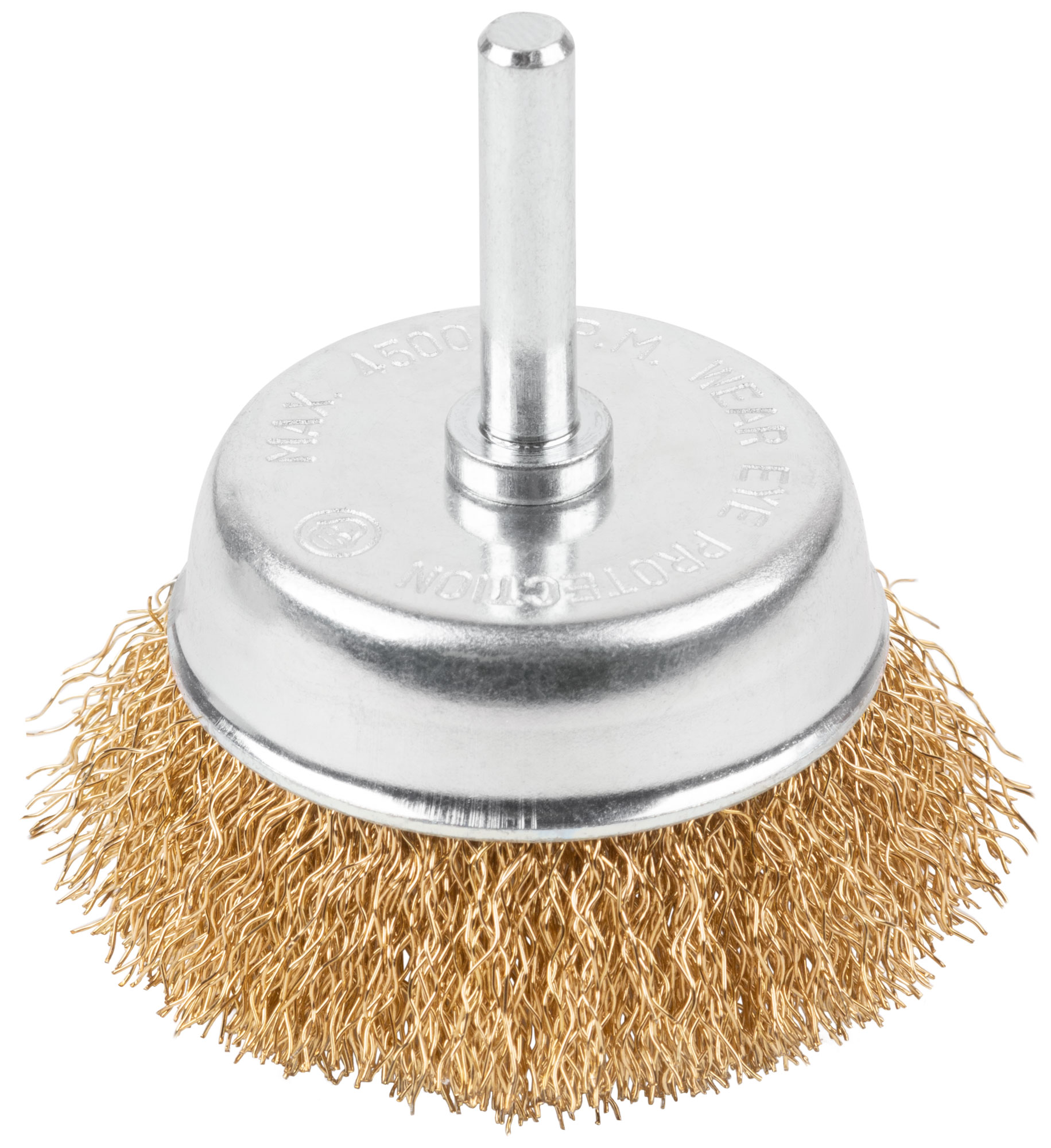 Щетка для дрели, Чашка, латунированная витая проволока 0,3 мм, 65 мм, блистер, Profi