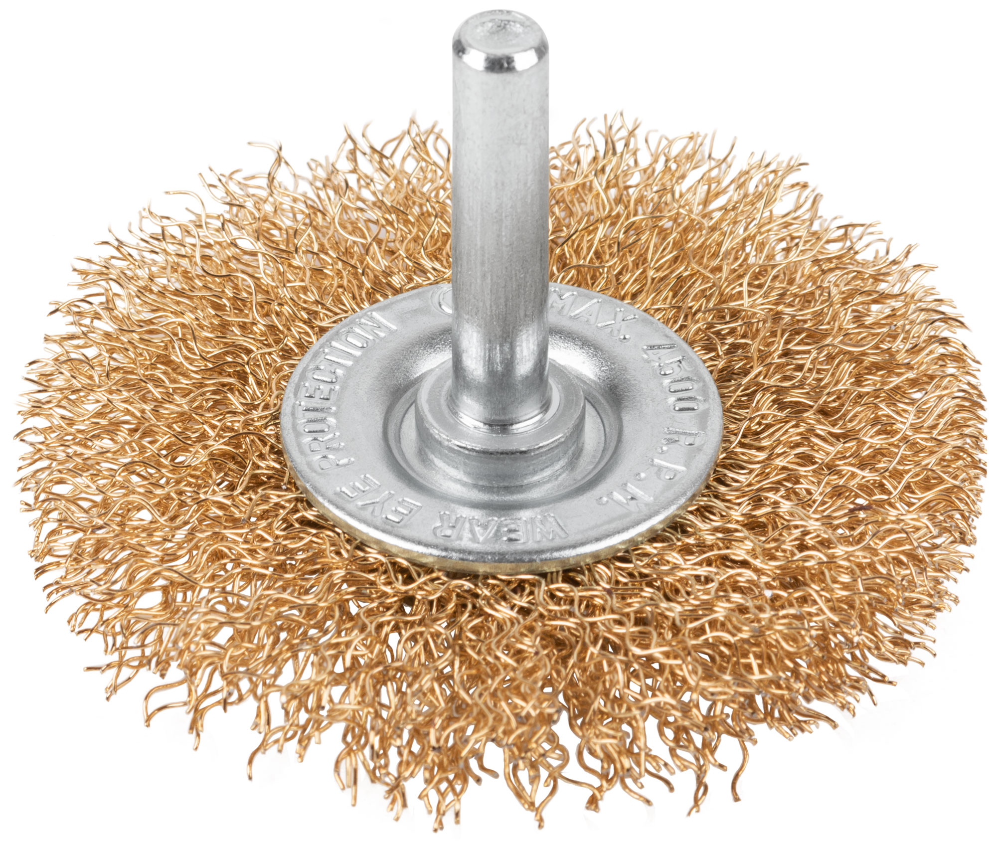 Щетка для дрели, Плоская, латунированная витая проволока 0,3 мм, 65 мм, блистер, Profi