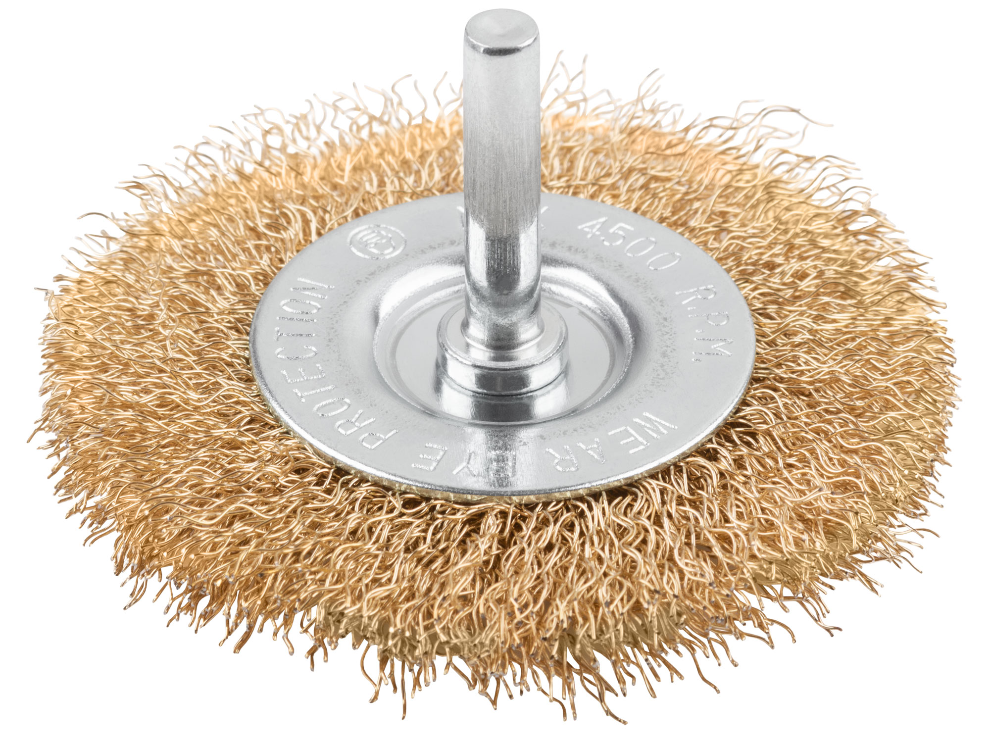 Щетка для дрели, Плоская, латунированная витая проволока 0,3 мм, 75 мм, блистер, Profi