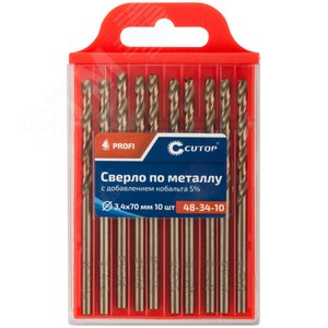 Сверло по металлу Cutop Profi с кобальтом 5%, 3.4X70 мм (10 шт) - фото 3