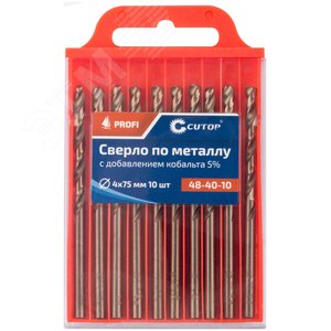 Сверло по металлу Cutop Profi с кобальтом 5%, 4X75 мм (10 шт) - фото 3