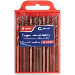 Сверло по металлу Cutop Profi с кобальтом 5%, 4.5X80мм (10 шт) - фото 3
