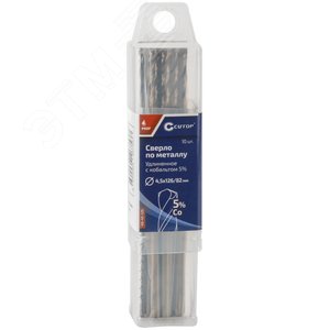 Сверло по металлу удлиненное Profi с кобальтом 5%, 4,5x126 мм(10 шт.) - фото 3