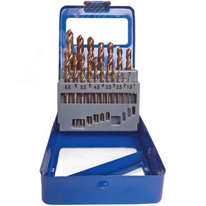 Набор сверл по металлу с кобальтом 5% в металлической коробке, 1-10 мм (через 0.5 мм), 19 шт, Cutop Profi - фото 3