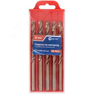 Сверло по металлу Cutop Profi с кобальтом 5%, 7X109 мм (5 шт) - фото 3