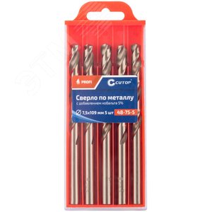 Сверло по металлу Cutop Profi с кобальтом 5%, 7.5X109 мм (5 шт) - фото 3