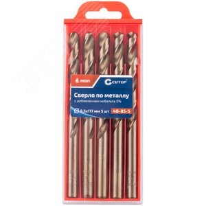 Сверло по металлу Cutop Profi с кобальтом 5%, 8.5X117 мм (5 шт) - фото 3
