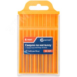 Сверло по металлу Cutop Profi с титановым покрытием, 1х34 мм (10 шт) - фото 3