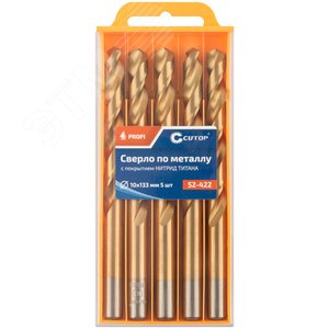 Сверло по металлу Cutop Profi с титановым покрытием, 10х133 мм (5 шт) - фото 3