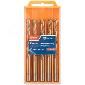 Сверло по металлу Cutop Profi с титановым покрытием, 11х142 мм (5 шт) - фото 3