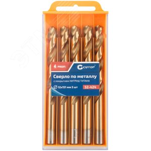 Сверло по металлу Cutop Profi с титановым покрытием, 12х151 мм (5 шт) - фото 3