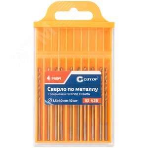 Сверло по металлу Cutop Profi с титановым покрытием, 1.5х40 мм (10 шт) - фото 3