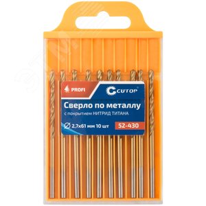 Сверло по металлу Cutop Profi с титановым покрытием, 2.7х61 мм (10 шт) - фото 3
