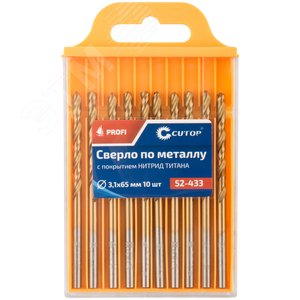 Сверло по металлу Cutop Profi с титановым покрытием, 3.1х65 мм (10 шт) - фото 3