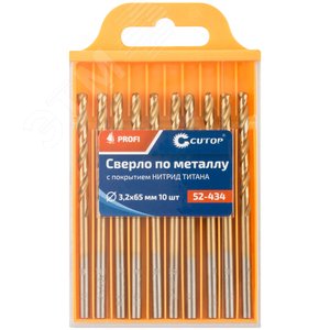 Сверло по металлу Cutop Profi с титановым покрытием, 3.2х65 мм (10 шт) - фото 3