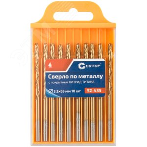Сверло по металлу Cutop Profi с титановым покрытием, 3.3х65 мм (10 шт) - фото 3