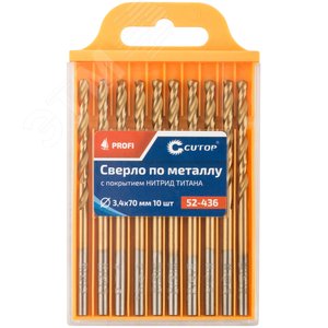 Сверло по металлу Cutop Profi с титановым покрытием, 3.4х70 мм (10 шт) - фото 3