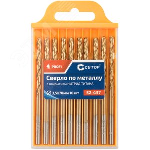 Сверло по металлу Cutop Profi с титановым покрытием, 3.5х70 мм (10 шт) - фото 3