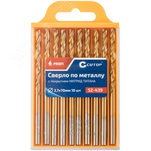 Сверло по металлу Cutop Profi с титановым покрытием, 3.7х70 мм (10 шт) - фото 3