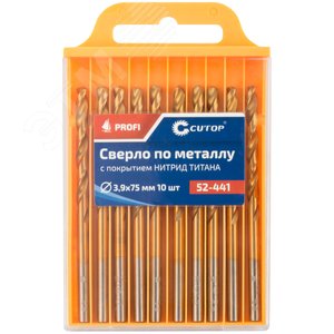 Сверло по металлу Cutop Profi с титановым покрытием, 3.9х75 мм (10 шт) - фото 3