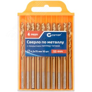 Сверло по металлу Cutop Profi с титановым покрытием, 4.2х75 мм (10 шт) - фото 3