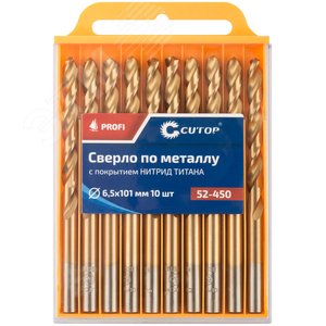 Сверло по металлу Cutop Profi с титановым покрытием, 6.5х101 мм (10 шт) - фото 3