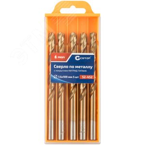 Сверло по металлу Cutop Profi с титановым покрытием, 7.5х109 мм (5 шт) - фото 3