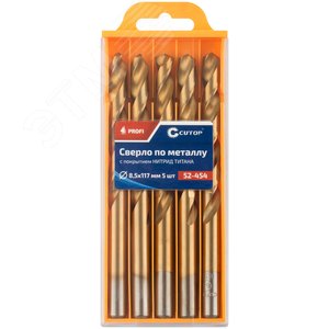 Сверло по металлу Cutop Profi с титановым покрытием, 8.5х117 мм (5 шт) - фото 3