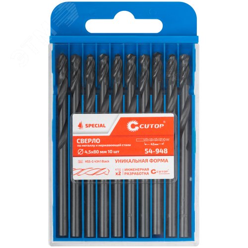 Сверло по металлу Special, HSS-G, 4,5x80/42 мм, 10 шт. - фото 3