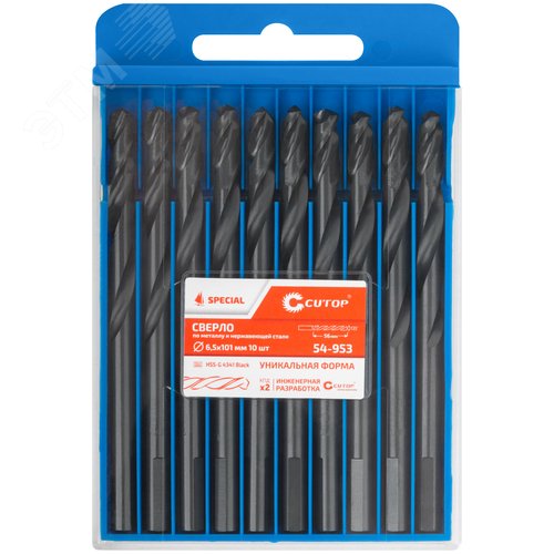 Сверло по металлу Special, HSS-G, 6,5x101/56 мм, 10 шт. - фото 3