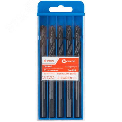 Сверло по металлу Special, HSS-G, 7,5x109/62 мм, 5 шт. - фото 3