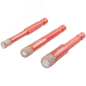 Набор коронок алмазных универсальных Special, шестигранный хвостовик 1/4'', 6/8/10X10x67 мм - фото 2