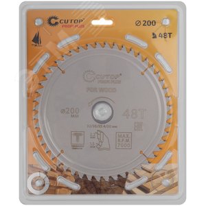 Диск пильный по дереву с тефлоновым покрытием 48Т, Profi plus, 200x1,5/2,2x32/30/25,4/20 мм - фото 2