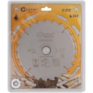 Диск пильный по дереву с тефлоновым покрытием 24Т, Profi plus, 210x1,5/2,2x32/30/25,4/20 мм - фото 2