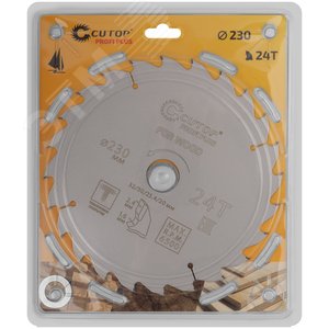 Диск пильный по дереву с тефлоновым покрытием 24Т, Profi plus, 230x1,6/2,4x32/30/25,4/20 мм - фото 2