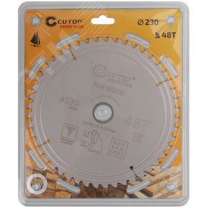 Диск пильный по дереву с тефлоновым покрытием 48Т, Profi plus, 230x1,6/2,4x32/30/25,4/20 мм - фото 2