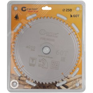 Диск пильный по дереву с тефлоновым покрытием 60Т, Profi plus, 250x1,8/2,6x32/30/25,4/20 мм - фото 2