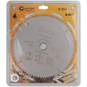 Диск пильный по дереву с тефлоновым покрытием 80Т, Profi plus, 250x1,8/2,6x32/30/25,4/20 мм - фото 2