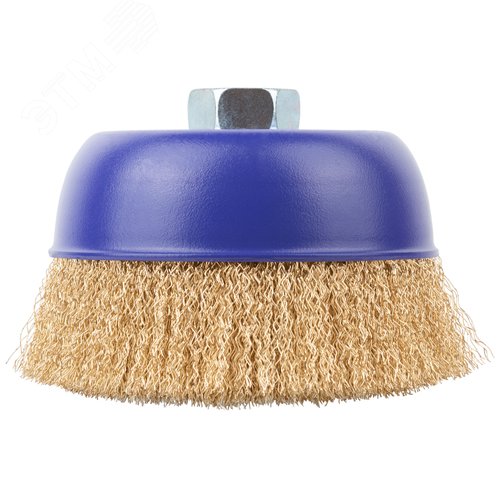 Щетка для УШМ, М14, Чашка, латунированная витая проволока 0,3 мм, 125 мм, блистер, Profi - фото 2