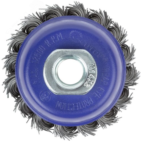 Щетка для УШМ, М14, Чашка, крученая витая проволока 0,5 мм, 65 мм, блистер, Profi - фото 6