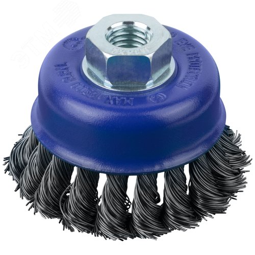 Изображение товара Щетка для УШМ, М14, Чашка, крученая витая проволока 0,5 мм, 75 мм, блистер, Profi (шт)
