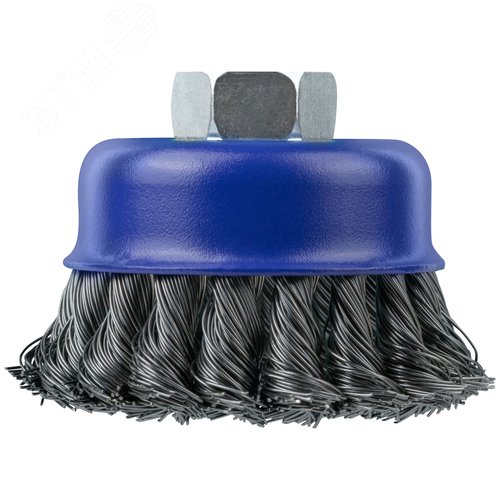 Щетка для УШМ, М14, Чашка, крученая витая проволока 0,5 мм, 75 мм, блистер, Profi - фото 2