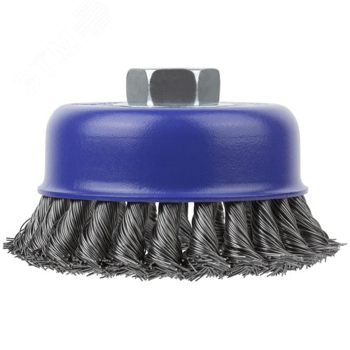 Щетка для УШМ, М14, Чашка, крученая витая проволока 0,5 мм, 100 мм, блистер, Profi - фото 2