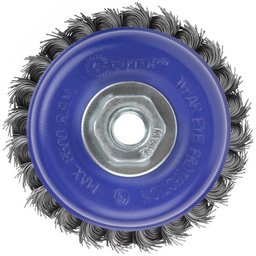 Щетка для УШМ, М14, Чашка, крученая витая проволока 0,5 мм, 100 мм, блистер, Profi - фото 6